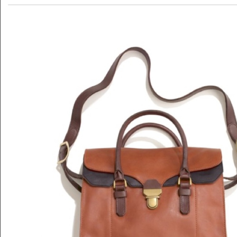 madewell two tone leather bag